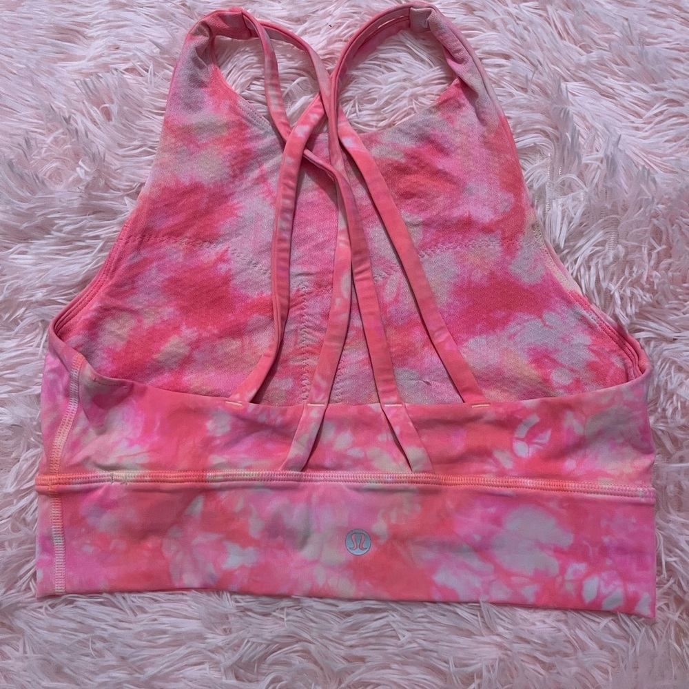 lululemon athletica Pink and Orange/Pink Tie-Dye Sports Bra - Picture 2 of 4